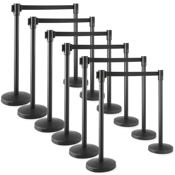 Jubilee Stanchion Queue Post System with 6.5' Retractable Belt Wayfair